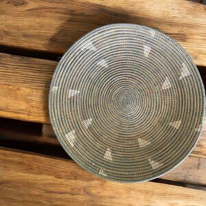 Handwoven Decorative Basket Tribal Patterns & Earthy Tones 21" Diameter